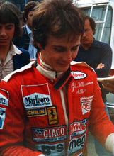 Load image into Gallery viewer, 1978 Gilles Villeneuve Red Smeg Embroidered patches go kart race suit
