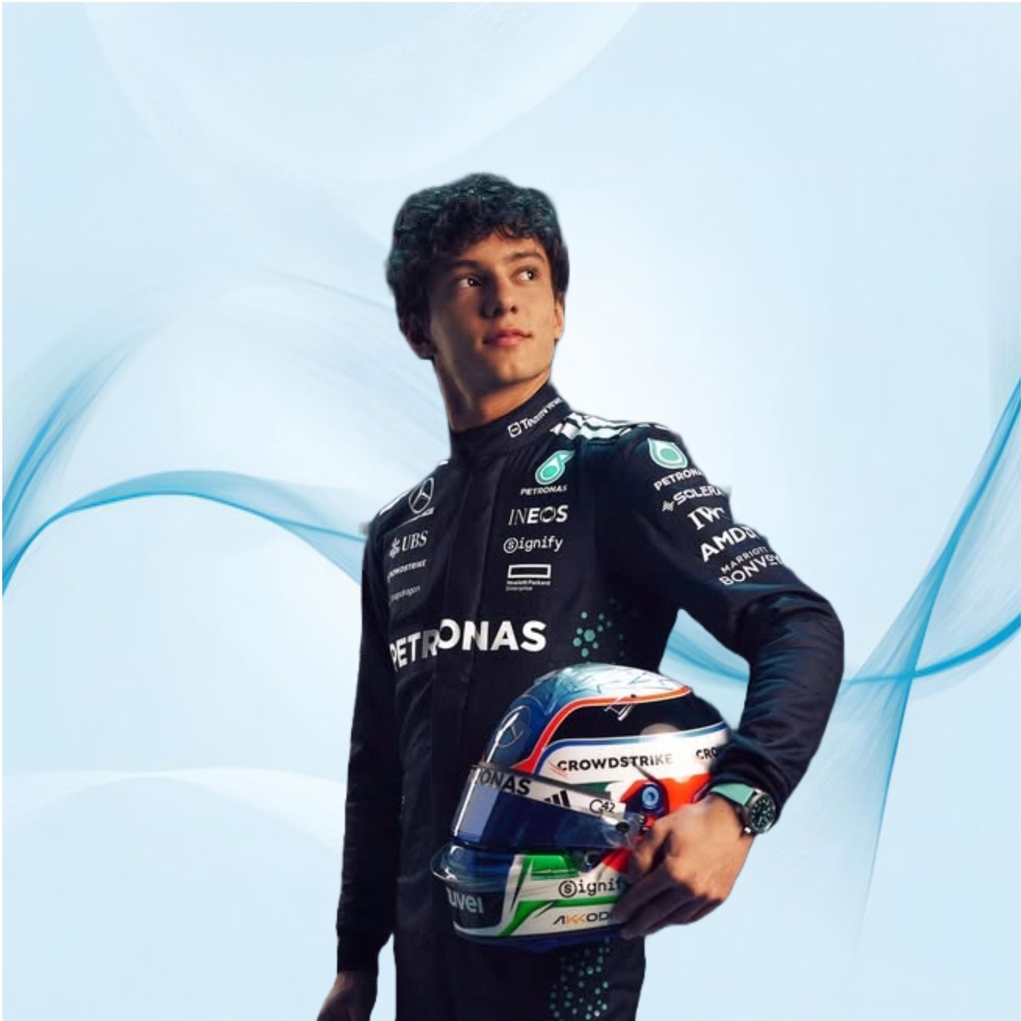 Andrea Kimi Antonelli Mercedes AMG F1 2025 Racing Suit – Beat Racewears