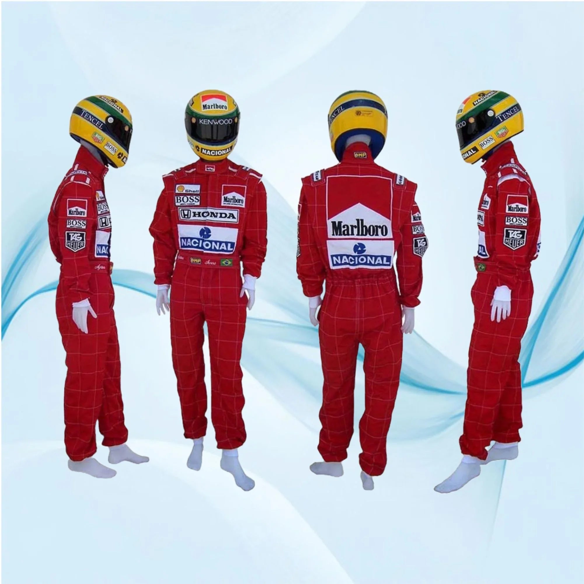 Patchs Brodés Réplique Costume Ayrton Senna 1991 McLaren - Pour Costume