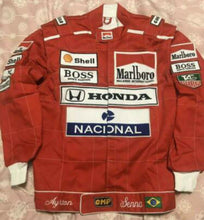 Load image into Gallery viewer, Ayrton Senna Replica Embroidered Patches go kart Jacket,In All Sizes
