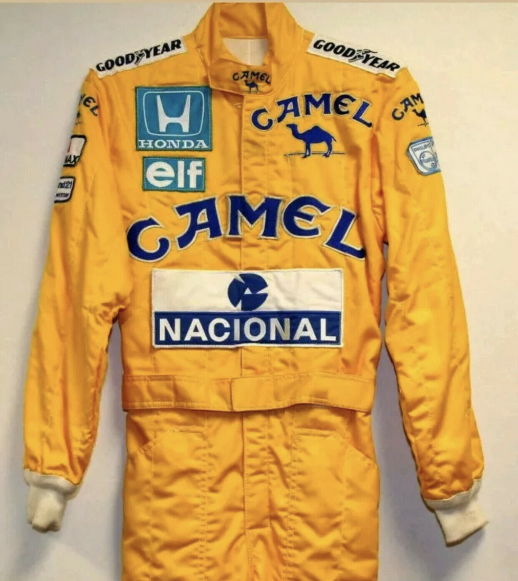 Ayrton Senna 1987 Camel Embroidered patches go kart race suit